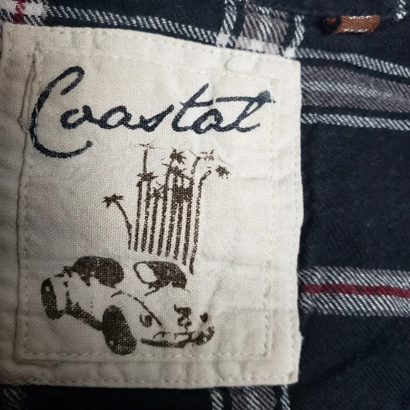 Coastal Black Button Down Flannel Shirt - Picture 2 of 7